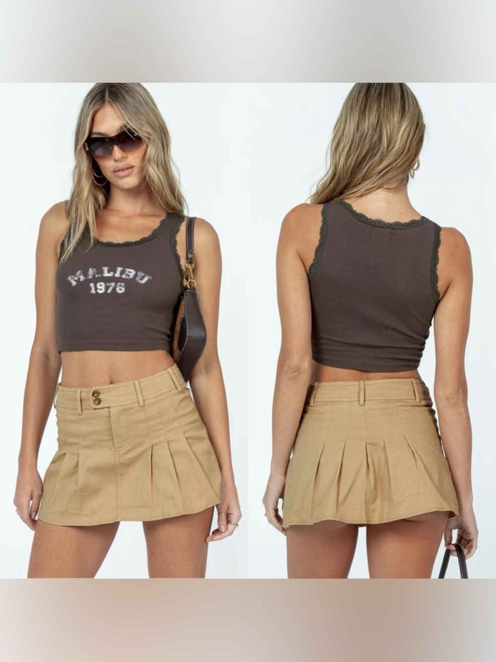 Princess Polly Amira Mini Skirt in Beige
